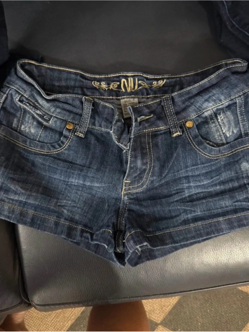 Dark Indigo Denim Cutoff Jean Shorts - Women